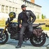 Vyriška odinė motociklininko striukė W-TEC Juodas Heart Wings