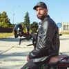 Vyriška odinė motociklininko striukė W-TEC Juodas Heart Wings