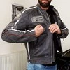 Vyriškas odinis moto švarkas W-TEC Dark Pilkas Vintage