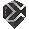 Winmau Blade X Prism Delta plunksnelės, metalinė juoda/sidabrinė