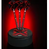 Winmau Blade X Prism Delta plunksnelės, metalinė juoda/raudona