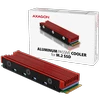 AXAGON CLR-M2 pasyvus - M.2 SSD, 80 mm SSD, ALU korpusas, silikoninės šiluminės pagalvėlės