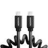 „Axagon“ duomenų ir įkrovimo USB 2.0 laidas, 1,1 m ilgio. PD 60W, 3A. Juodas susisuko.