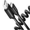 Axagon Data and charging USB 2.0 cable lengh 0.6m. 3A. Juodas twisted.