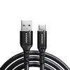 Axagon Data and charging USB 2.0 kabelio ilgis 1.5 m. 3A. Juodas braided.