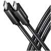 Axagon Data and charging USB 3.2 Gen 2 cable lengh 1 m. PD 100W, 5A, 4K HD video. Juodas braided.