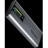 „AXAGON“ išorinė metalinė dėžutė su USB-C 10 Gbps prievadu ir informaciniu ekranu, skirta M.2 NVMe ir SATA SSD diskams | EEM2-SD2