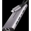 AXAGON HMC-6G2L 2x USB-A 10Gbps, 1x USB-C 10Gbps, 4K/60Hz HDMI, RJ-45, USB 3.2 Gen 2 šakotuvas, PD 100W, 15cm USB-C laidas
