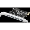 AXAGON PCEU-430RS PCIe kortelė - 4x USB 5Gbps prievadas, SATA maitinimas, Renesas PD720201, SP