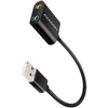 Axagon USB garso plokštė su 15 cm laidu ir metaliniu korpusu.
