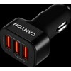 Įkroviklis automobilinis Canyon CNE-CCA06B (3xUSB 3.1A 5V) juodas