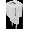 CANYON pakrovėjas CU20AC GaN 20W 1xPD 1xQC EU Baltas
