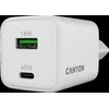 CANYON įkroviklis CU45AC GaN 45W 1xPD 1xQC EU Baltas