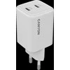 CANYON įkroviklis CU45CC GaN 45W 2xPD EU Baltas