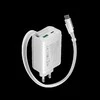 CANYON įkroviklis OnCharge 65RC su integruotu USB-C laidu, 65W, 1xPD, 1xQC, EU, Baltas