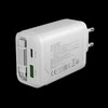 CANYON įkroviklis OnCharge 65RC su integruotu USB-C laidu, 65W, 1xPD, 1xQC, EU, Baltas