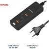 CANYON įkroviklis H-10 PD 20W QC 3.0 18W 2USB-A 2USB-C stalinis juodas