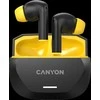 CANYON ausinės HEXAGON 7 TWS ANC+ENC Belaidės Charge Juodas Geltona
