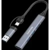 CANYON šakotuvas DS-02 4in1 USB-A/C Pilkas