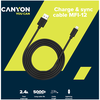 CANYON kabelis MFI-12 USB-A į Lightning 2m Baltas