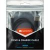 CANYON laidas UM-1 MicroUSB 5W 1m Juodas