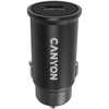 Canyon C-20, PD 20W Kišeninis automobilinis įkroviklis, įėjimas: DC12V-24V, išėjimas: PD20W, palaiko iPhone12 PD greitą įkrovimą, Atitinka CE RoHs , Dydis: 50.6*23.4*23.4, 18g, Juodas