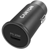 Canyon C-20, PD 20W Kišeninis automobilinis įkroviklis, įėjimas: DC12V-24V, išėjimas: PD20W, palaiko iPhone12 PD greitą įkrovimą, Atitinka CE RoHs , Dydis: 50.6*23.4*23.4, 18g, Juodas