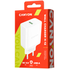 Canyon, Sieninis įkroviklis su 1*USB, QC3.0 18W, Įėjimas: 110V-240V, Išėjimas:Išėjimas: DC 5V/3A,9V/2A,12V/1.5A, Eu kištukas, OCP/OVP/OTP/SCP, CE , RoHS, ERP. Dydis: 89*46*26,5mm, 52g, Baltas