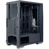 Inter tech Chassis IT-3303 Hornet žaidimų bokštas, ATX, 1xUSB3.0, 2xUSB2.0, maitinimo šaltinis pasirinktinai, lango šoninis skydelis, LED juostelės priekyje, 120 mm ARGB ventiliatorius, Juodas
