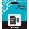 „Kingston“ 256 GB „Micro SDXC Canvas Go Plus Gen4“ 200 MB/s A2 U3 V30 kortelė + adapteris