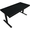 Lorgar Dual-motor sit/stand adjustable-height gaming desk with wireless charger, RGB lighting, control panel, and USB jungtys, PB melamine surface tabletop, juodas.