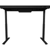 Lorgar Dual-motor sit/stand adjustable-height gaming desk with wireless charger, RGB lighting, control panel, and USB jungtys, solid tempered glass tabletop, juodas.