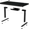 Lorgar Dual-motor sit/stand adjustable-height gaming desk with wireless charger, RGB lighting, control panel, and USB jungtys, PB melamine surface tabletop, juodas.