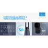 Midea Bladeless Fan &amp; oro valytuvas, Smart WiFi, skaitmeninis su IOT ir pulteliu, H13 HEPA filtras, 10 greičių, platus svyravimas, ION režimas, iki 48 m2, laikmatis, INTELLIGENT WIND, miego režimas, LED ekranas