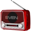 Ausinės Speaker SVEN SRP-150, raudona (3W, Bluetooth, FM/AM/SW, USB, Micro SD, flashlight, battery)