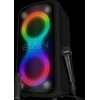 Nešiojama garso kolonėlė SVEN PS-1000, juodas, galia 2x80W (RMS), TWS, Bluetooth, FM, USB, LED ekranas, ličio baterija