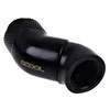 „Alphacool“ kampinis adapteris, 45 laipsnių dvigubai pasukamas, G1/4 lizdas į G1/4 lizdą, juodas