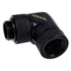 „Alphacool“ kampinis adapteris, 90 laipsnių pasukamas, G1/4 lizdas į G1/4 kištuką, juodas