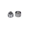 Alphacool HT connection straight G1/4 inch female thread to 16mm outer diameter hard tube – knurled, shiny sidabrinis