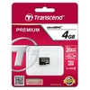 Atminties kortelė TRANSCEND Premium 4GB Micro SDHC UHS-I Class10 20MB/s MLC