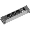Bachmann Bachmann POWER FRAME 916.006, 3x apsauginio kontakto lizdas, 1x pasirinktinis modulis (juodas/pilkas, vidutinio dydžio)