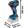 Smūginis veržliasūkis Bosch GDR 18V-200; 18 V (be akumuliatoriaus ir pakrovėjo) + Lagaminas