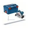 Bosch Handkreissäge GKS 55+ GCE Professional (blau, 1.350 Watt, L-BOXX, Führungsschiene FSN 1400)