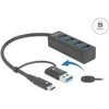 Delock 4 prievado USB 3.2 Gen 1 šakotuvas su USB Type-C™ arba USB Type-A jungtimi