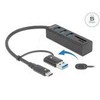 Delock 3 prievadų USB 3.2 Gen 1 Hub + SD ir Micro SD kortelių skaitytuvas