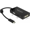 DELOCK Adapteris USB Type-C Stecker more VGA / HDMI / DVI Buchse juodas