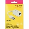 Karta jungiama į tinklą Delock DELOCK Adapteris SuperSpeed USB-A St > Gigabit LAN komp. Weiß