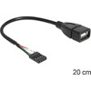 DELOCK A tipo USB 2.0 kabelio lizdas, skirtas kaiščių antraštei