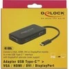 Delock USB Type-C™ adapteris > VGA / HDMI / DVI/ DisplayPort lizdas juodas