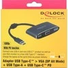 „Delock“ C tipo USB adapteris > VGA lizdas + A tipo USB + C tipo USB PD